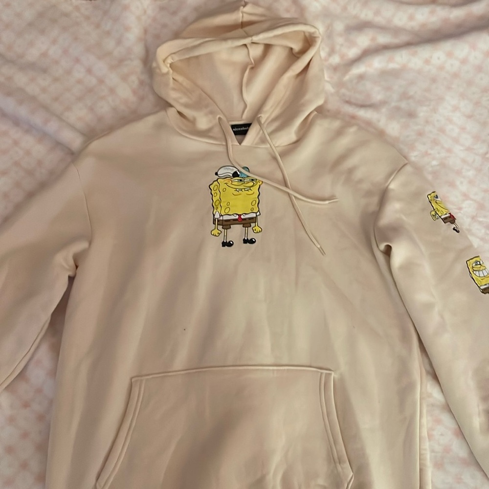 Beige spongebob hoodie, size medium